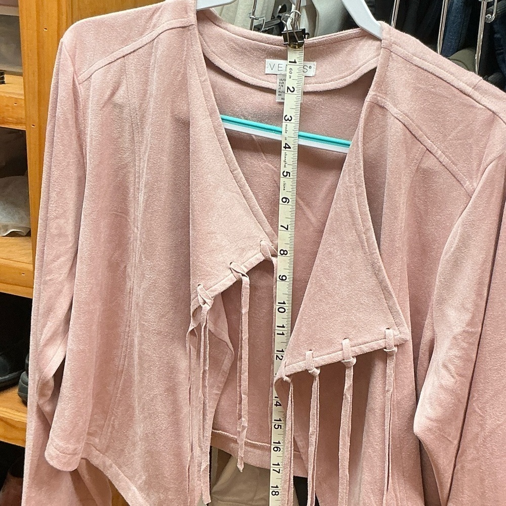 NWOT VENUS XL Blush Pink Open Front Fringe Jacket Never Worn - Picture 5 of 9